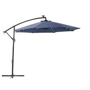 lot 7 image: 10 ft. Round Cantilever Solar Powered Patio Umbrella in Navy - missing solar panel and small damage