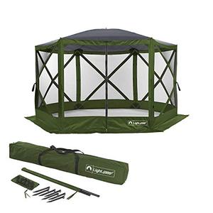 lot 8 image: LIGHTSPEED OUTDOORS POP UP 6- SIDED SCREEN SHELTER 11.8 X 11.8 QUICK SETUP 8 PERSON PACK N GO GAZEBO WITH 2 WIND & SUN PANELS