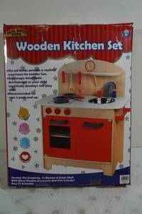 lot 199 image: NEW Real Wood Toys Wooden Kitchen Set