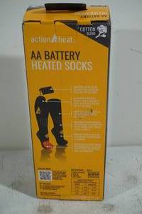 lot 192 image: NEW Action Heat AA Battery Heated Socks - XXL