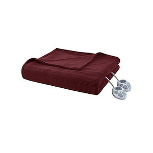 lot 58 image: Serta Ribbed Micro Fleece Heated Blanket - Queen