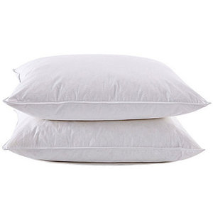 lot 194 image: 2 NEW Pure Down White Goose Feather Queen Pillows