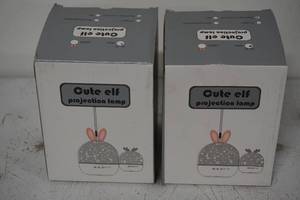 lot 148 image: 2 NEW Cute Elf Deer Projection Lamp