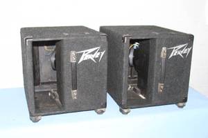 lot 13 image: PAIR of Peavey 12 Subwoofer Sub Bass Speakers with New Drivers