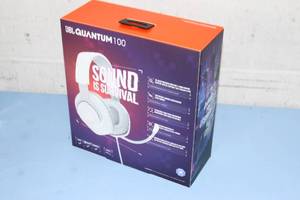 lot 84 image: New in Box JBL Quantum 100 Wired Over-Ear Video Gaming Headset  Headphones
