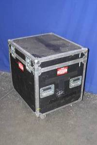 lot 110 image: Large Foam Lined ATA-Rated Heavy Duty Shipping  Road  Travel Case with Casters