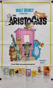 Walt Disney The Aristocats 1980 re-release Original One Sheet Movie Poster - 27 x 41