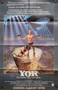 1983 YOR, The Hunter from the Future Movie Poster - 25 x 39 - Looks like an Original that someone trimmed the white border off