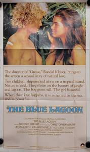 Original 1981 Topps The Blue Lagoon Movie Poster - 12 x 20