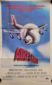 Original 1981 Topps Airplane Movie Poster - 12 x 20