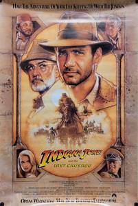 1989 Indiana Jones and the Last Crusade Original One Sheet Movie Poster - 27 x 40