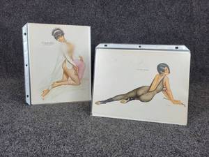 Lot of (2) Original Vargas Playboy Pinup Girl Prints - About 11 x 8 Each