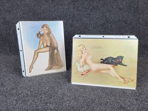 Lot of (2) Original Vargas Playboy Pinup Girl Prints - About 11 x 8 Each