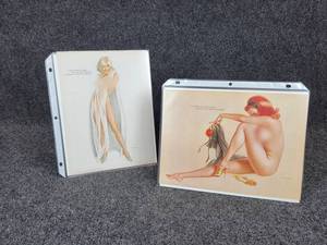 Lot of (2) Original Vargas Playboy Pinup Girl Prints - About 11 x 8 Each