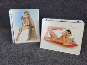 Lot of (2) Original Vargas Playboy Pinup Girl Prints - About 11 x 8 Each