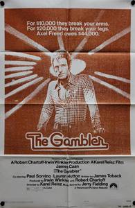 1974 James Caan The Gambler Original One Sheet Movie Poster - 27 x 41