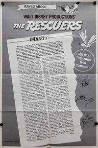 RARE Walt Disney 1977 The Rescuers Original Promotional One Sheet Movie Poster - 27 x 41