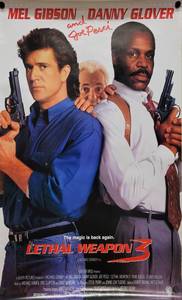 1992 Lethal Weapon 3 Original One Sheet Advance Movie Poster - 27 x 40