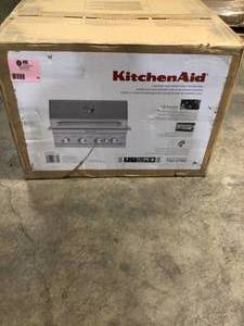 4-Burner Built-in Propane Gas Island Grill Head in Stainless Steel with Rotisserie Burner by KitchenAid Customer Returns See Pictures