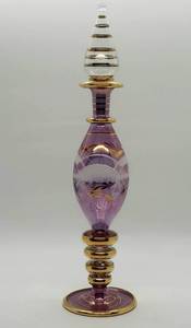 lot 30 image: Three Elegant Egyptian Hand Blown Art Glass Perfume Bottles