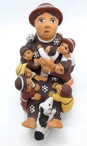 lot 65 image: Peru Storyteller Figure and Storyteller Gourd Art