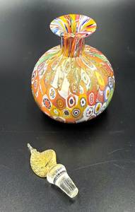 lot 35 image: Murano Millefiori  Style Art Glass Perfume Bottle