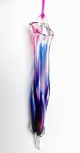 lot 68 image: 2 Large Lisa R. Rowe Signed Art Glass Eggplants
