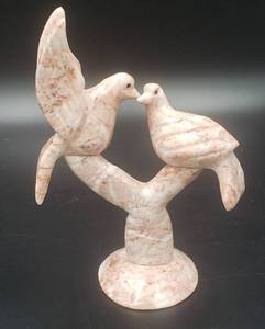 lot 140 image: Carved Marble Stone Birds Statue