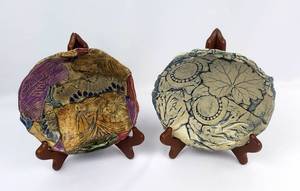 lot 151 image: Ceramic Artist S. Christensen Ornate Pottery Bowls
