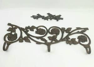 lot 153 image: Two Antique Wrought Iron Hanging Rack Decor