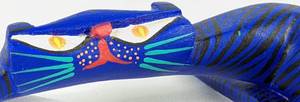 lot 75 image: Three Mexican Folk Art Cats - Clay, Oaxaca Wood Sculptures