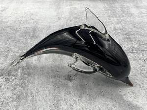 lot 105 image: A Collection of Five Glass Dolphins