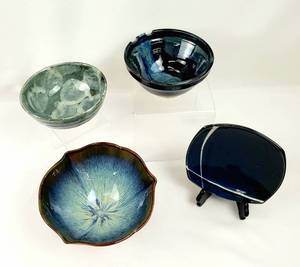 lot 171 image: Colorful Collection of Pottery Bowls and Plate
