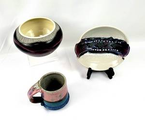 lot 173 image: Unique Hand Crafted Pottery- Lisa Koch, Irvine & more