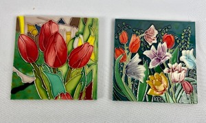 lot 230 image: Blooming Trivet Lot of 5 Floral Trivets