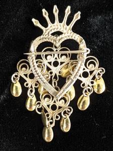 lot 261 image: Vintage Sterling Crowned Heart Solje Brooch from Norway