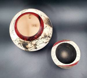 lot 287 image: Pair Of Elegant Pottery Vases