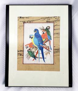 lot 295 image: Hand Crafted Tropical Parrots Wall Art and Tapestry