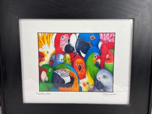 lot 305 image: Parrot Lovers Delight  Don McMahon Hand Signed Parrotheads Print