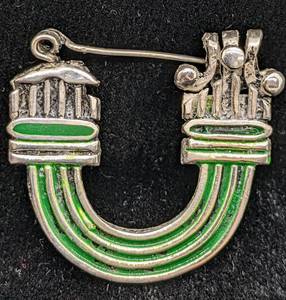 lot 265 image: Two FATIH Sterling & Enamel Parthenon Toga Brooches - Turkey