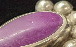 lot 269 image: Sterling & Purple Stone Drop Earrings