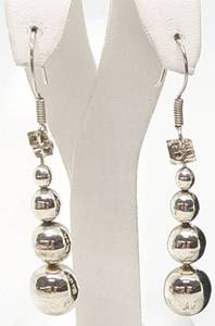 lot 270 image: Brushed and Polished Sterling Silver Bracelet & Two Pairs Sterling Earrings