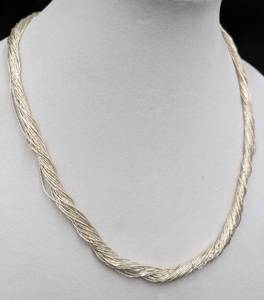 lot 267 image: Delicate Sterling Silver Multistrand Bead Necklace & Earrings