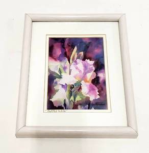 lot 317 image: Framed Colorful Flower Art - Carol Gaustad & Helen Frayerweather