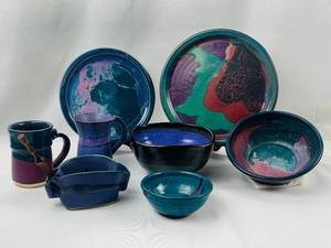 lot 208 image: Vintage Purple Pottery Hilborn & More