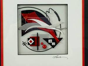 lot 212 image: Signed Renee Farr Fused Art Glass Collage