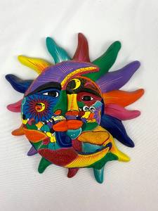 lot 114 image: Vibrant Ceramic Sun Wall Art (5 pieces)