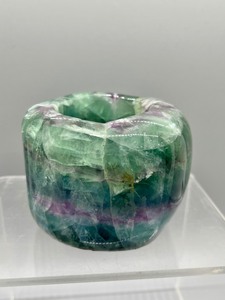 lot 47 image: Radiating Polished Fluorite Terra Light Candle Holder