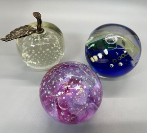 lot 155 image: Three Unique Art Glass Paperweights- Signed