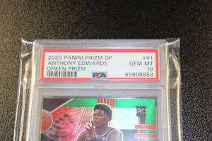 2020-21 Prizm Draft Green Prizm Anthony Edwards #41 Rookie Card PSA 10